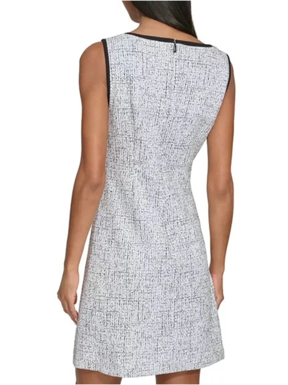 Karl Lagerfeld White Tweed Mini Dress with Black Trim - Picture 5 of 5